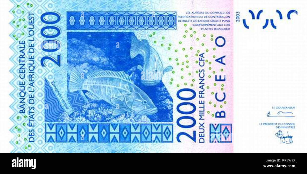 2000 Frank cfa UEMOA b Stockfoto