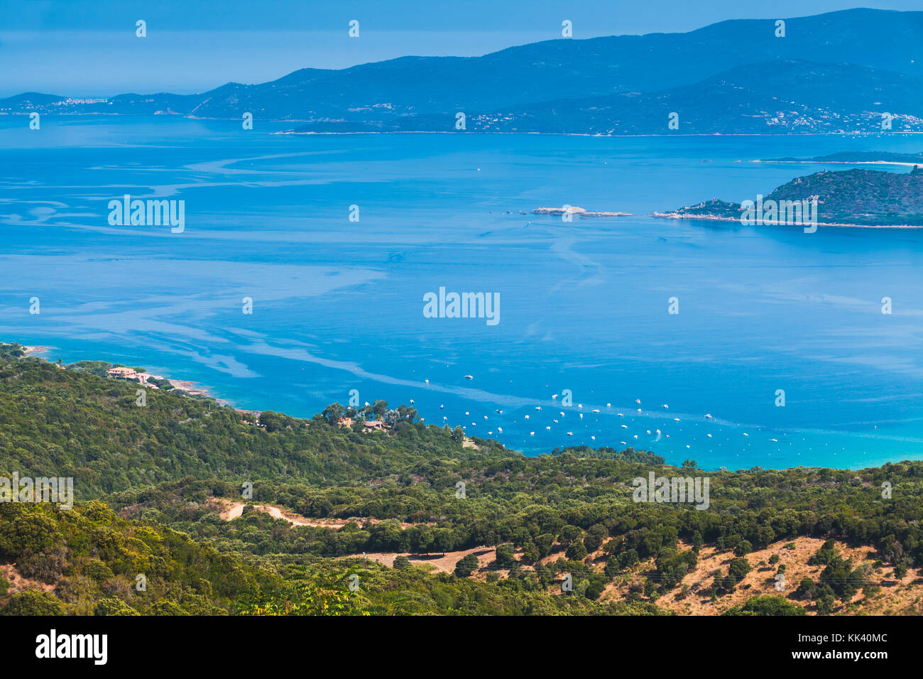 Sommer Küstenlandschaft der französischen Insel Korsika. Piana region Stockfoto
