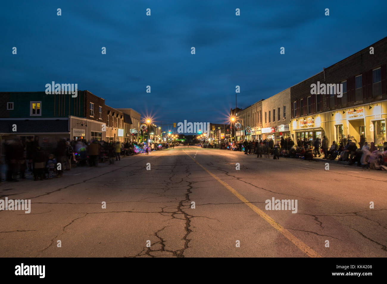 Leere Straße Innenstadt Fenelon Fällen Stockfoto