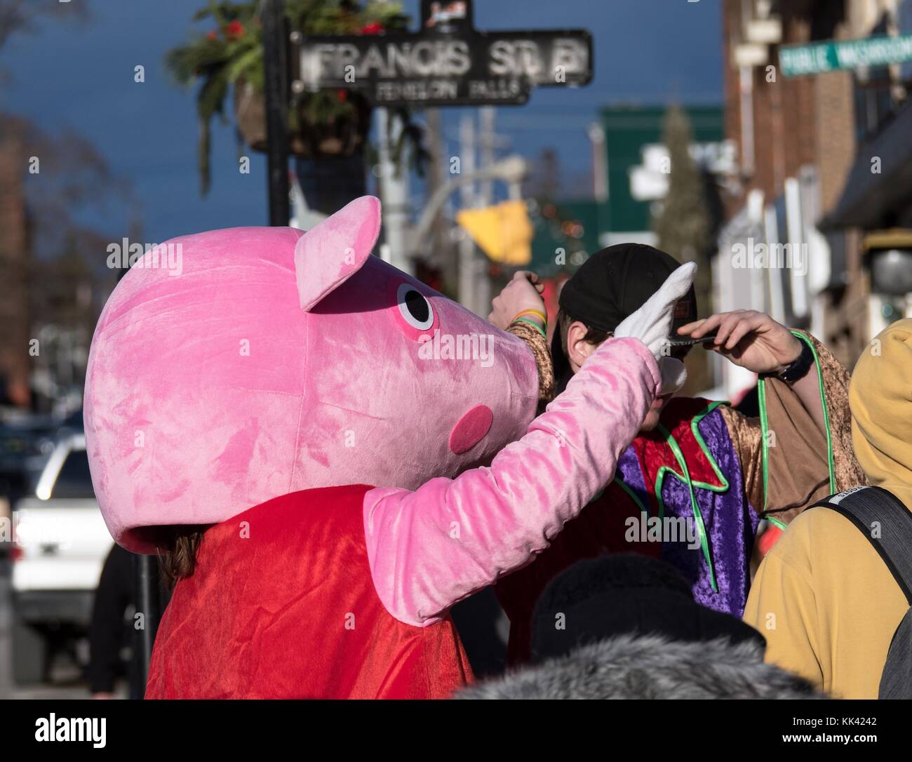 Pink Pig Maskottchen Kostüm Stockfoto