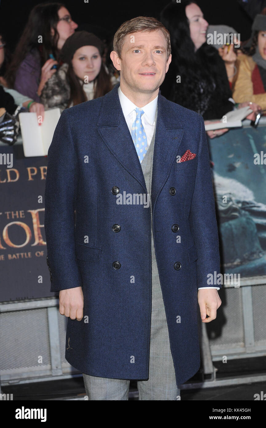 Martin Freeman nimmt an den Hobbit: Die Schlacht der Fünf Heere Weltpremiere im Odeon Leicester Square und dem Empire IMAX in London. © Paul Treadway Stockfoto