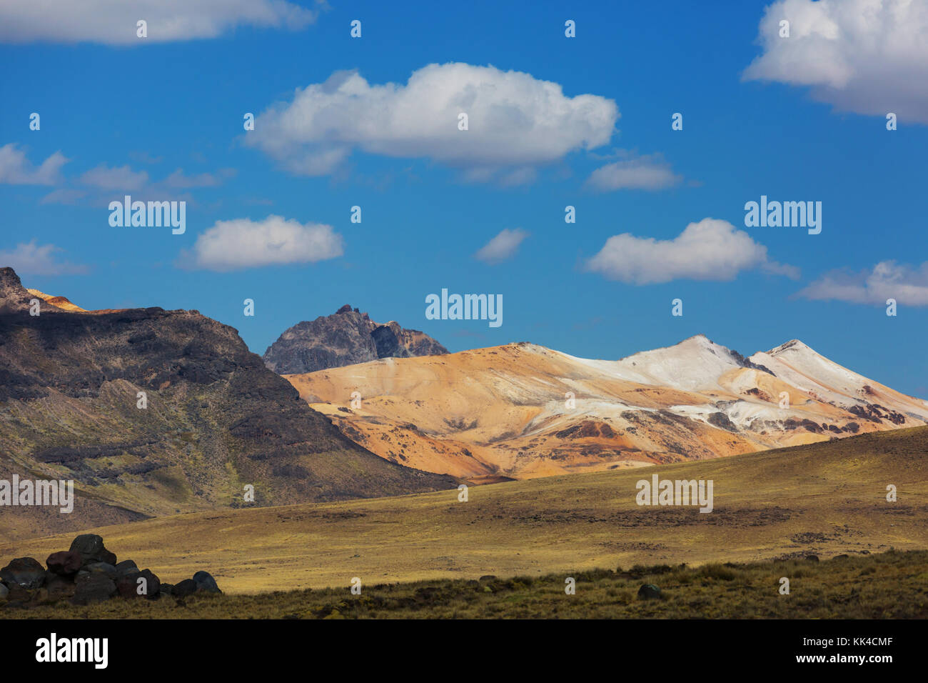 Pampas Landschaften in der Cordillera de los Andes, Peru, Südamerika Stockfoto