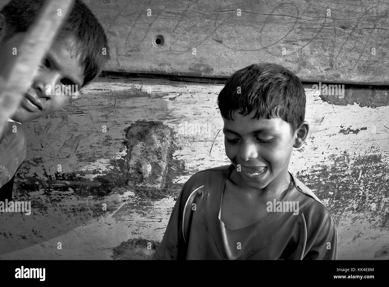 BOMBAY Mumbai Indian Glance - 18/05/2010 - - Young of a Slum in Colaba - Sylvain Leser / Le Pictorium Stockfoto