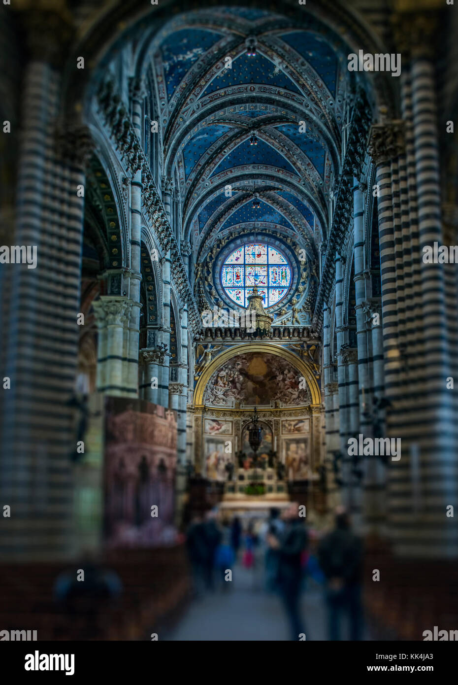 Siena Catedral, Interieur, Skulpturen und Decke Stockfoto
