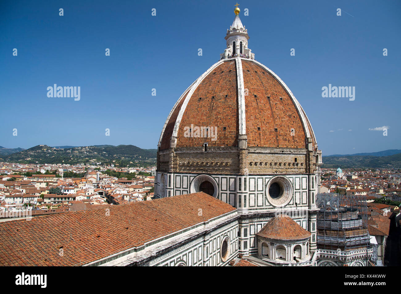 Renaissance Cupola del Brunelleschi (Brunelleschis Dom) der italienischen gotischen Kathedrale Santa Maria del Fiore (Florenz Kathedrale der Heiligen Maria von t Stockfoto