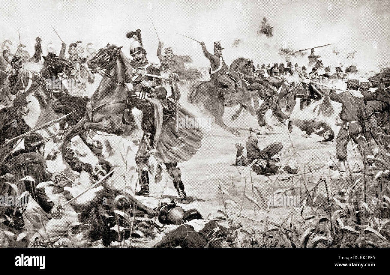 Die Schlacht von Milazzo, 17. - 24. Juli 1860, zwischen Giuseppe Garibaldi Freiwilliger und die Truppen des Königreichs Sizilien in Milazzo auf Sizilien. Von hutchinson Geschichte der Nationen, veröffentlicht 1915. Stockfoto