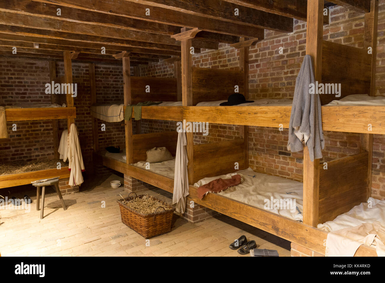 Die Men's Slave Viertel auf dem Mount Vernon Estate, Alexandria, Virginia. Stockfoto