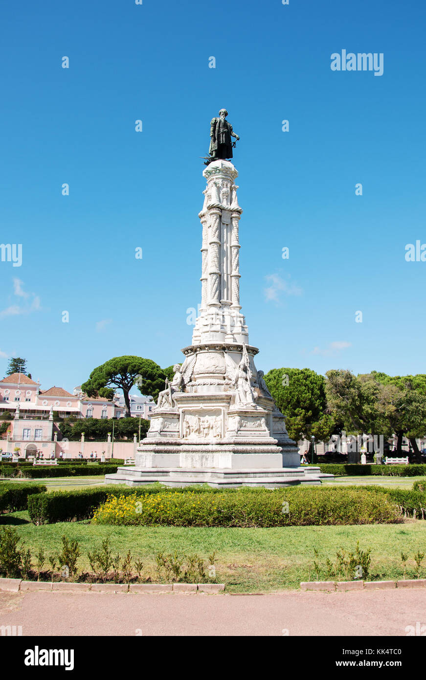 Vasco Da Gama Statue. Afonso de Albuquerque Square, Belem, Portugal. Stockfoto