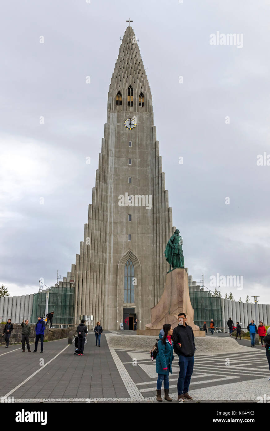 Hallgrimskirkja-Kathedrale, lutherische Pfarrkirche in Reykjavik, Island Stockfoto