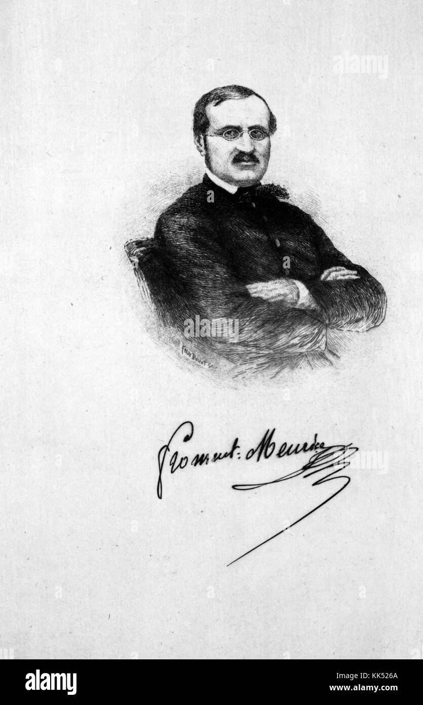 Geätzte Portrait von Francois-Desire Froment-Meurice, Französisch Goldsmith, in einem freien und naturalistische Weise in der Tradition des Manierismus und Barock Meister arbeiten, seine Coupe des Vendanges, die "Ernte Cup', im Jahr 1844, wird auf das Musée du Louvre konserviert, seine Unterschrift an der Unterseite, 1879 dargestellt. Von der New York Public Library. Stockfoto