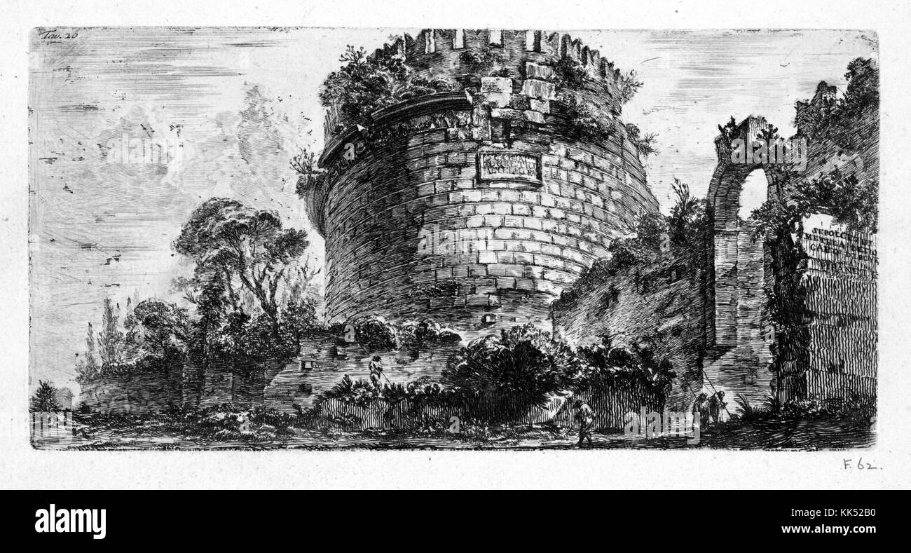 Grab von matela sagte Capo di Bove, Italien, 1749. Von der New York Public Library. Stockfoto