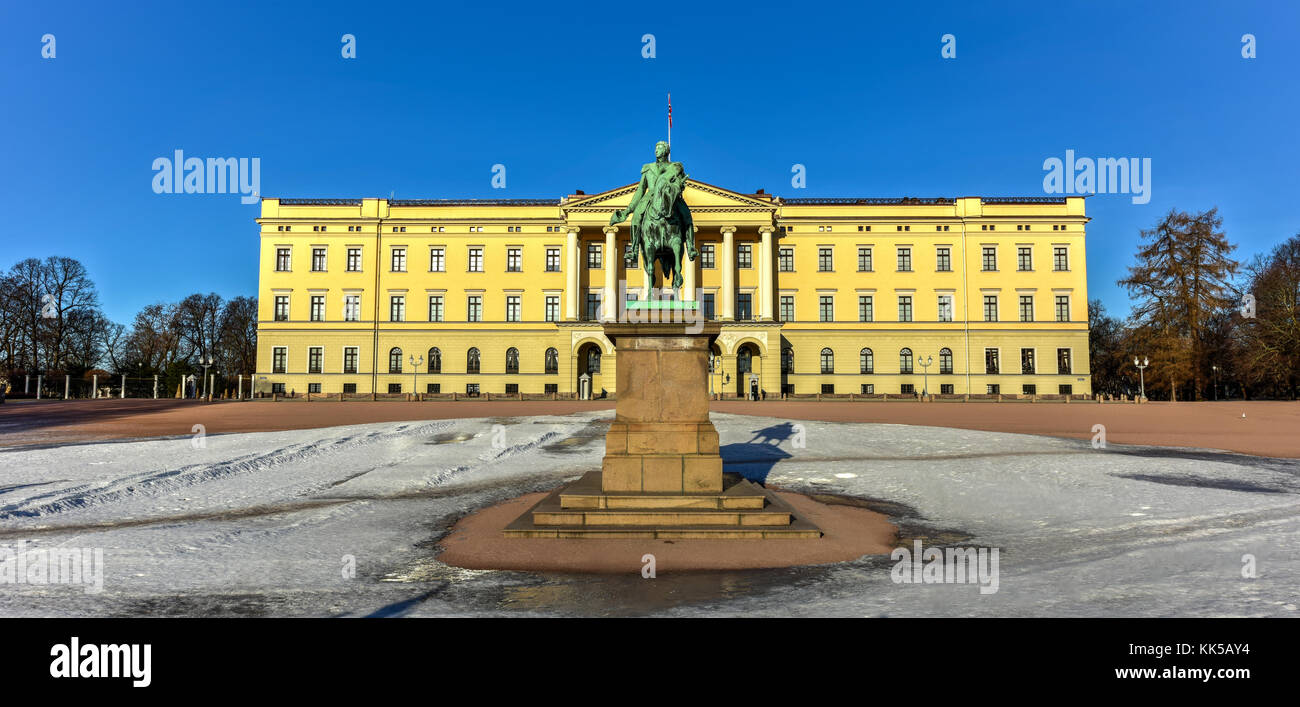 Royal Palace von Oslo. Der Palast ist die offizielle Residenz des norwegischen Monarchen. Stockfoto