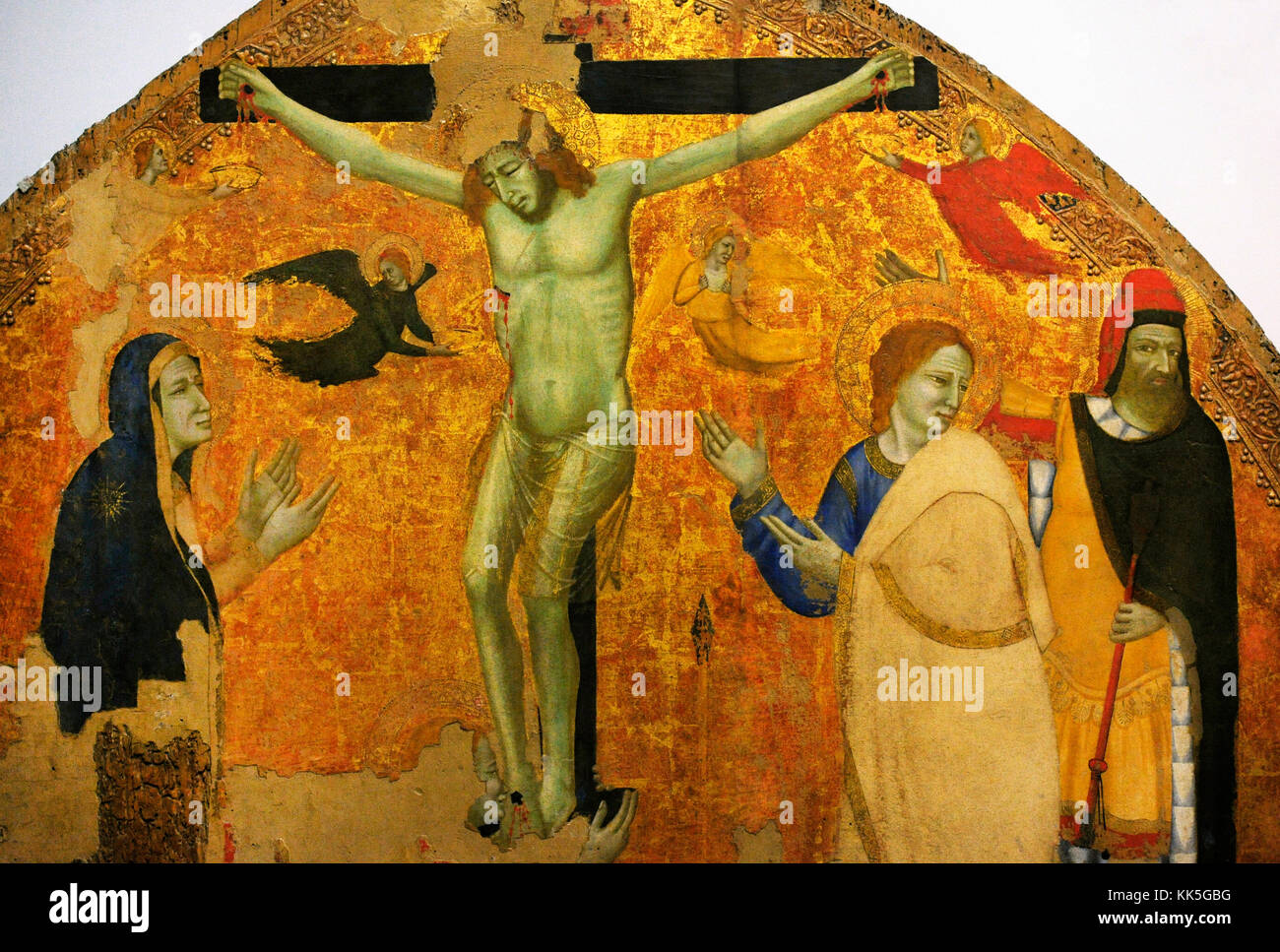 Roberto De oderisio (ca. 1335-1382). italienischen Maler. Kreuzigung, Ca. 1335. Detail. National Museum von Capodimonte. Neapel. Italien. Stockfoto