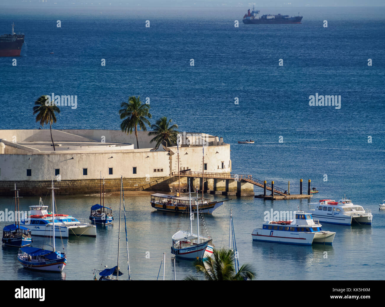 Sao Marcelo fort, All Saints Bay, Salvador, Bundesstaat Bahia, Brasilien Stockfoto