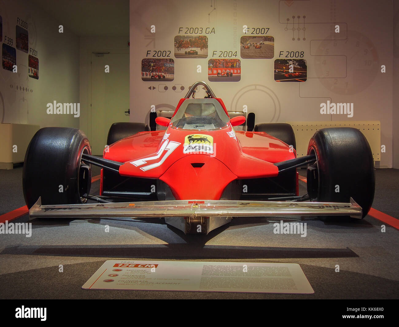 1980 F1 Ferrari 126 CK im Ferrari Museum in Maranello Stockfoto