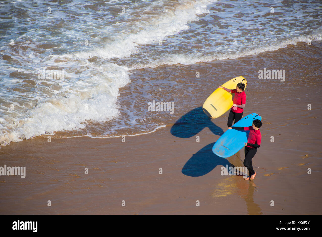 Surfkurs am Paradise Beach, Maroc Stockfoto