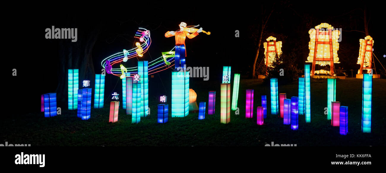 Geigerausstellung beim Magical Lantern Festival im Chiswick House, London Stockfoto