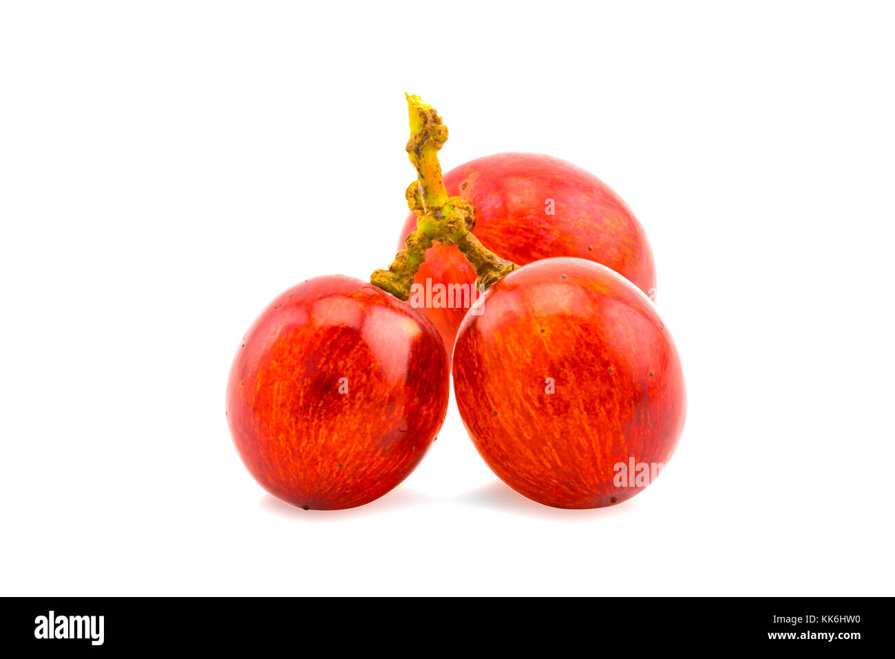 Frische rote Trauben isoliert auf weißem Hintergrund Stockfoto