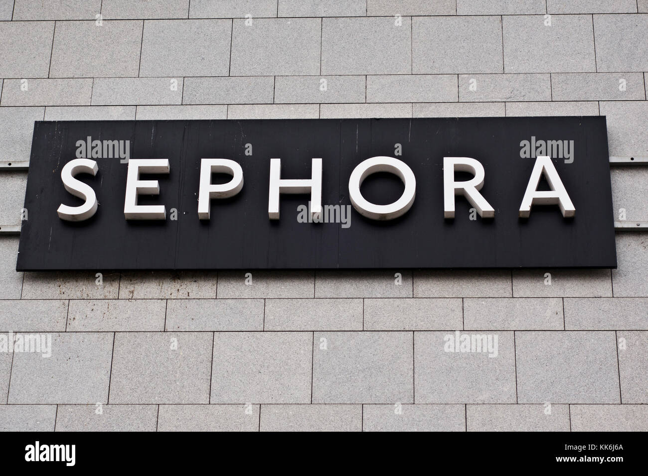 Sephora-Logo an der Wand Stockfoto