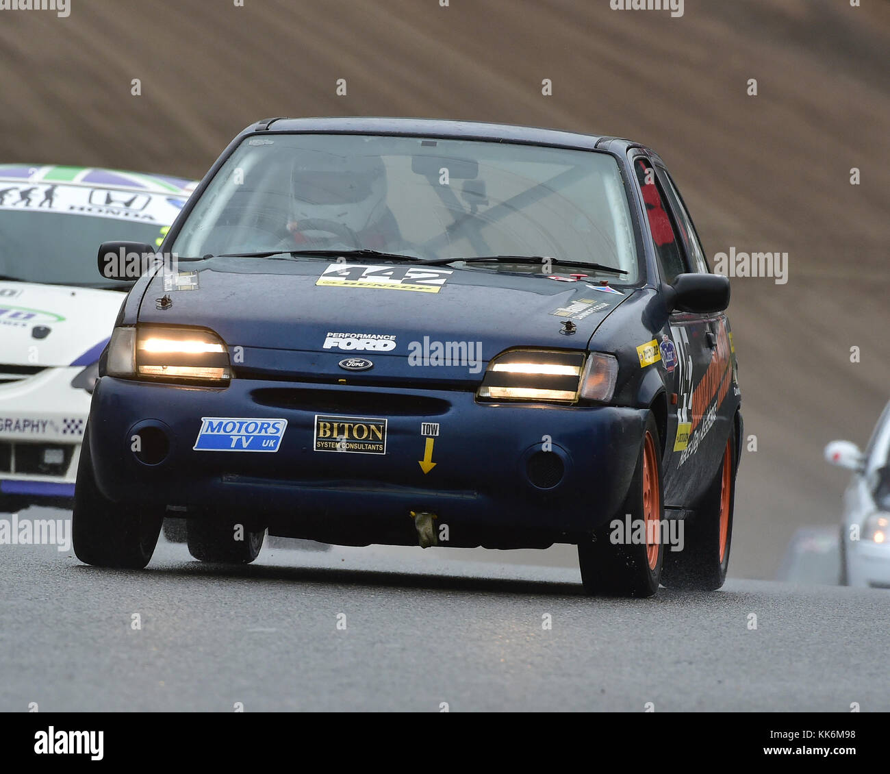 John Bateman, Ford Fiesta si, tin Tops, Night Race Meeting, cscc, Classic Sports Car Club, Brands Hatch, November 2017, Autorennen, Autos, Stromkreis rac Stockfoto