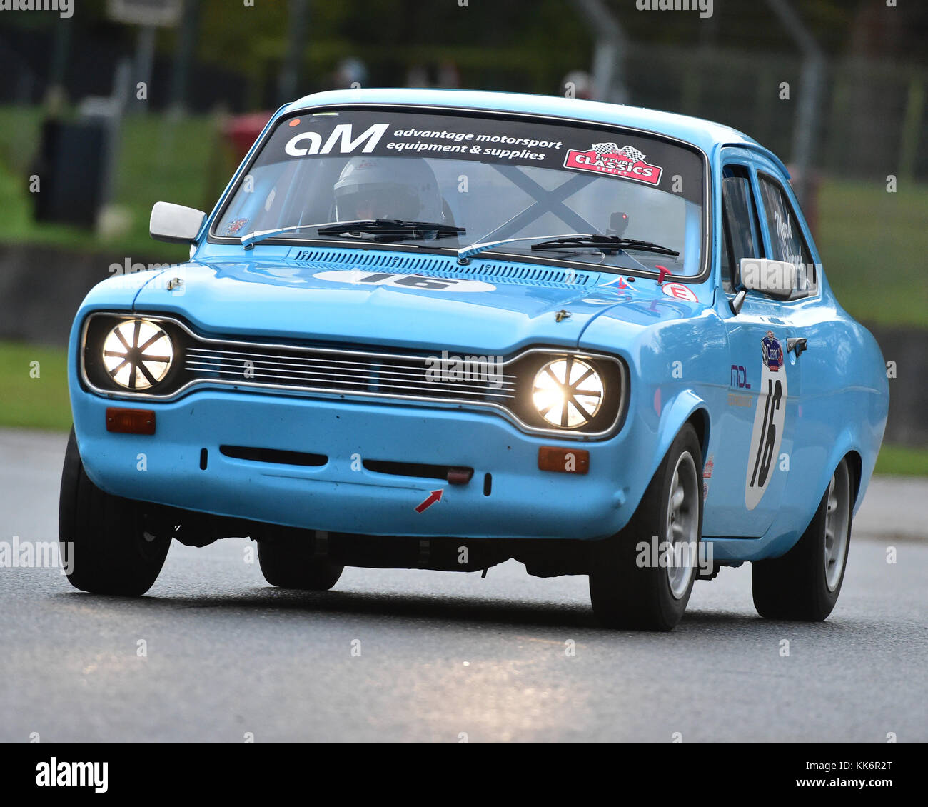 Martin lucock, Ford Escort MK1 RS 2000, Klassikern, Night Race Meeting, Classic Sports Car Club, cscc, November 2017, Brands Hatch, England, Kent, Stockfoto