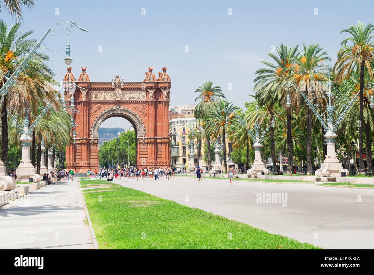 Triumphbogen, Barcelona Stockfoto