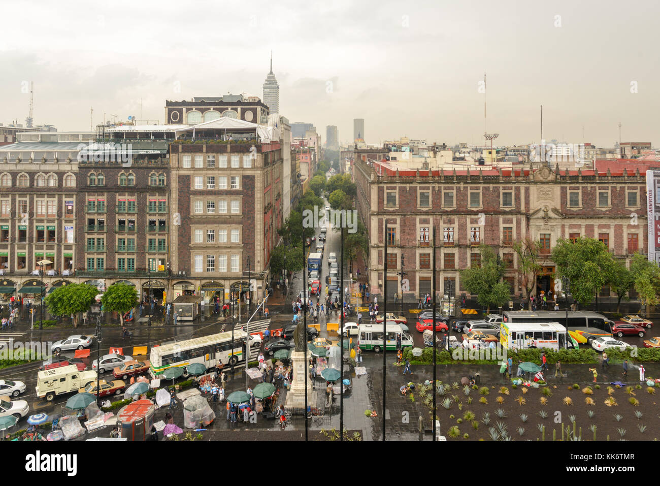 Luftaufnahme des historischen Zentrums von Mexiko City, Mexiko. Stockfoto