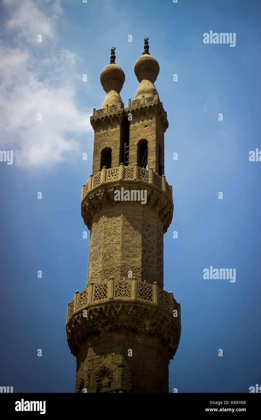 Azhar Moschee Minarett Stockfoto