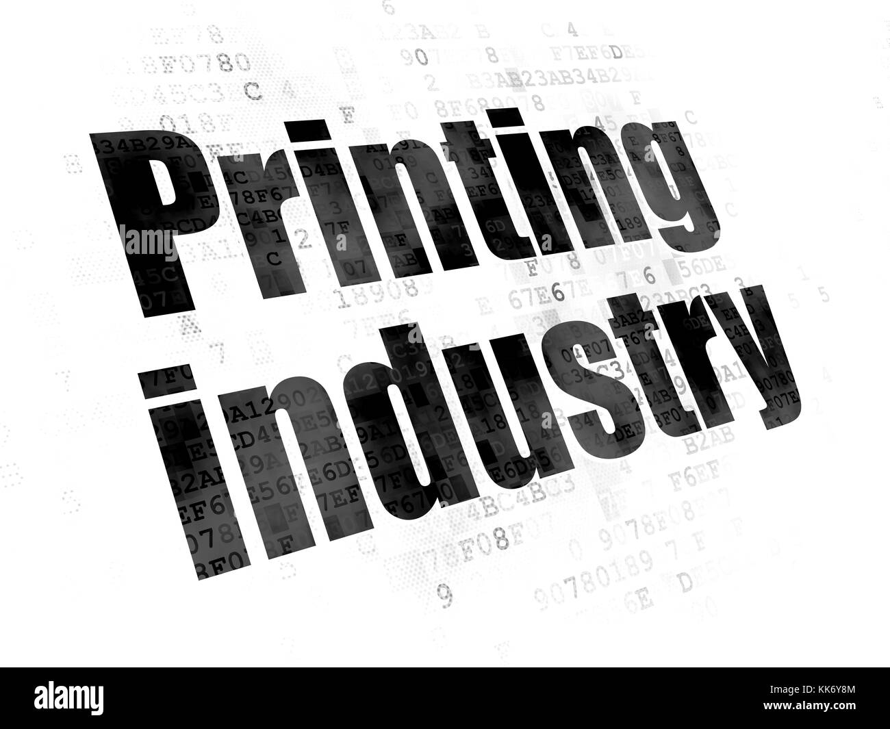 Manufacuring Konzept: Druckindustrie auf digitalen Hintergrund Stockfoto