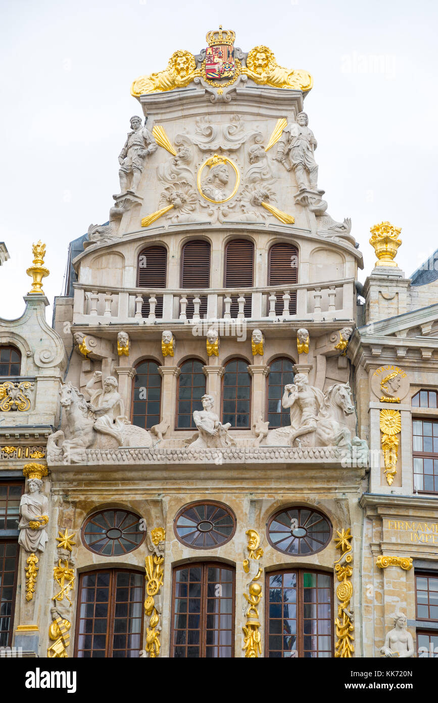 Le Cornet - eines der guildhalls auf dem Grand Place - Grote Markt ist der zentrale Platz von Brüssel und Belgien. Stockfoto