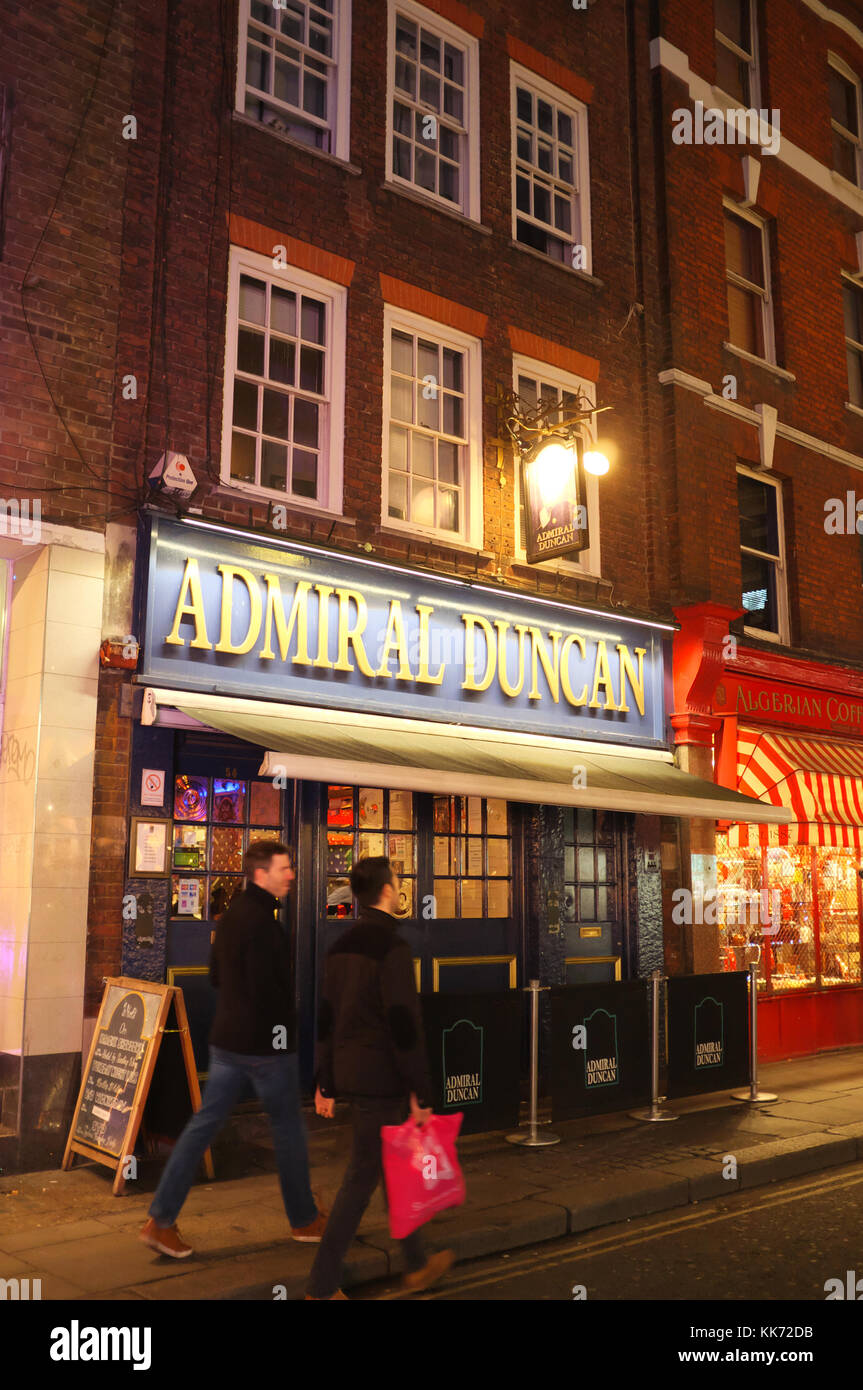 Admiral Duncan Pub auf Old Compton Road in Soho, London, England Stockfoto