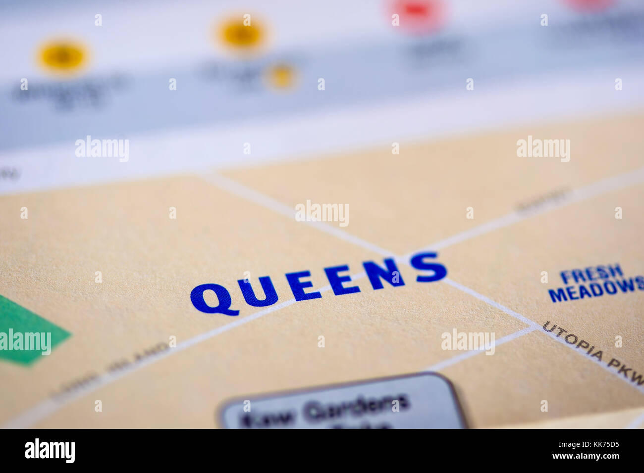 Closeup Detail der New York Stadtplan Stockfoto