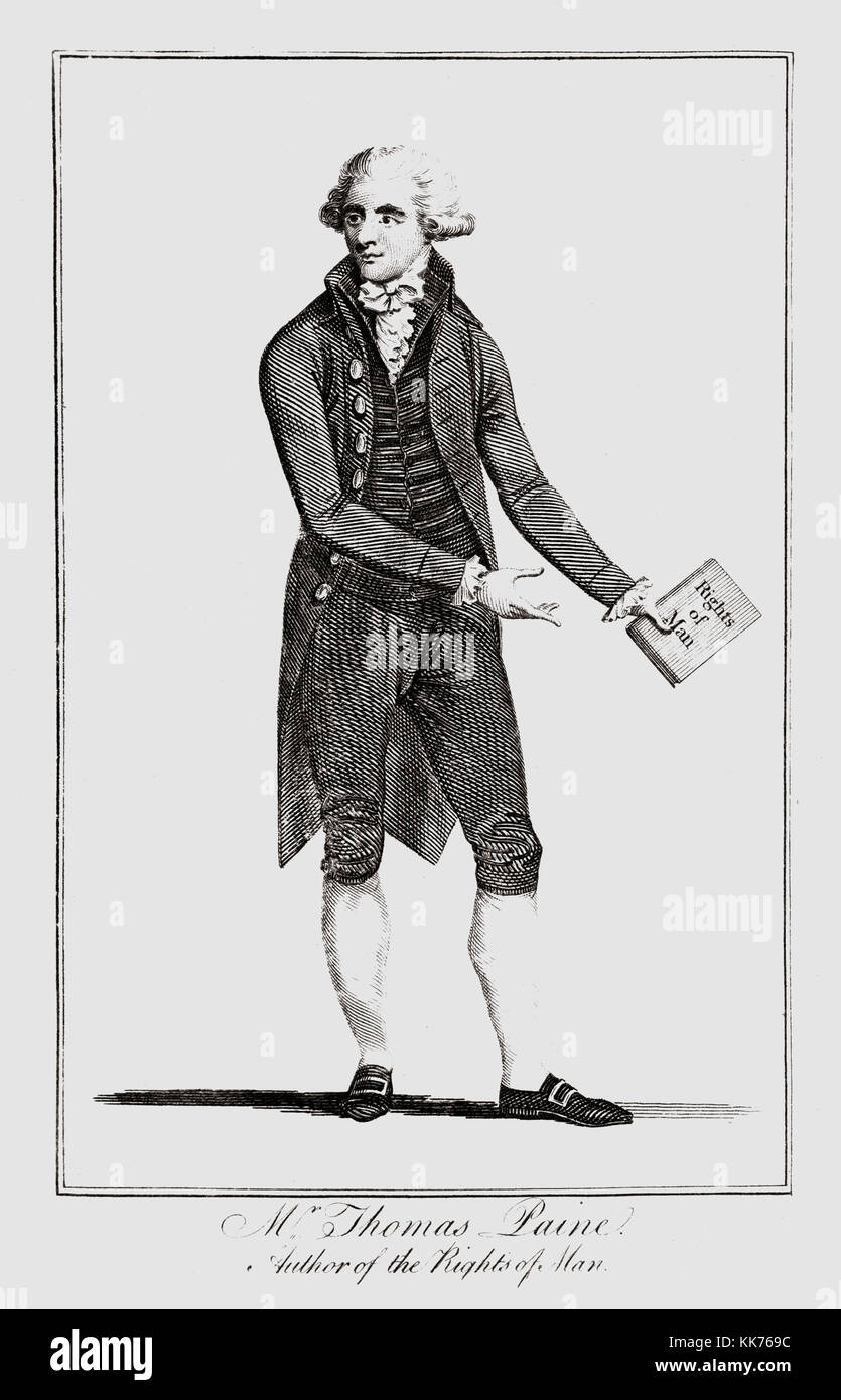 Thomas Paine, 1737-1809. Der in England geborene amerikanische Schriftsteller und politische Pamphleteer und Gründervater der Vereinigten Staaten. Stockfoto