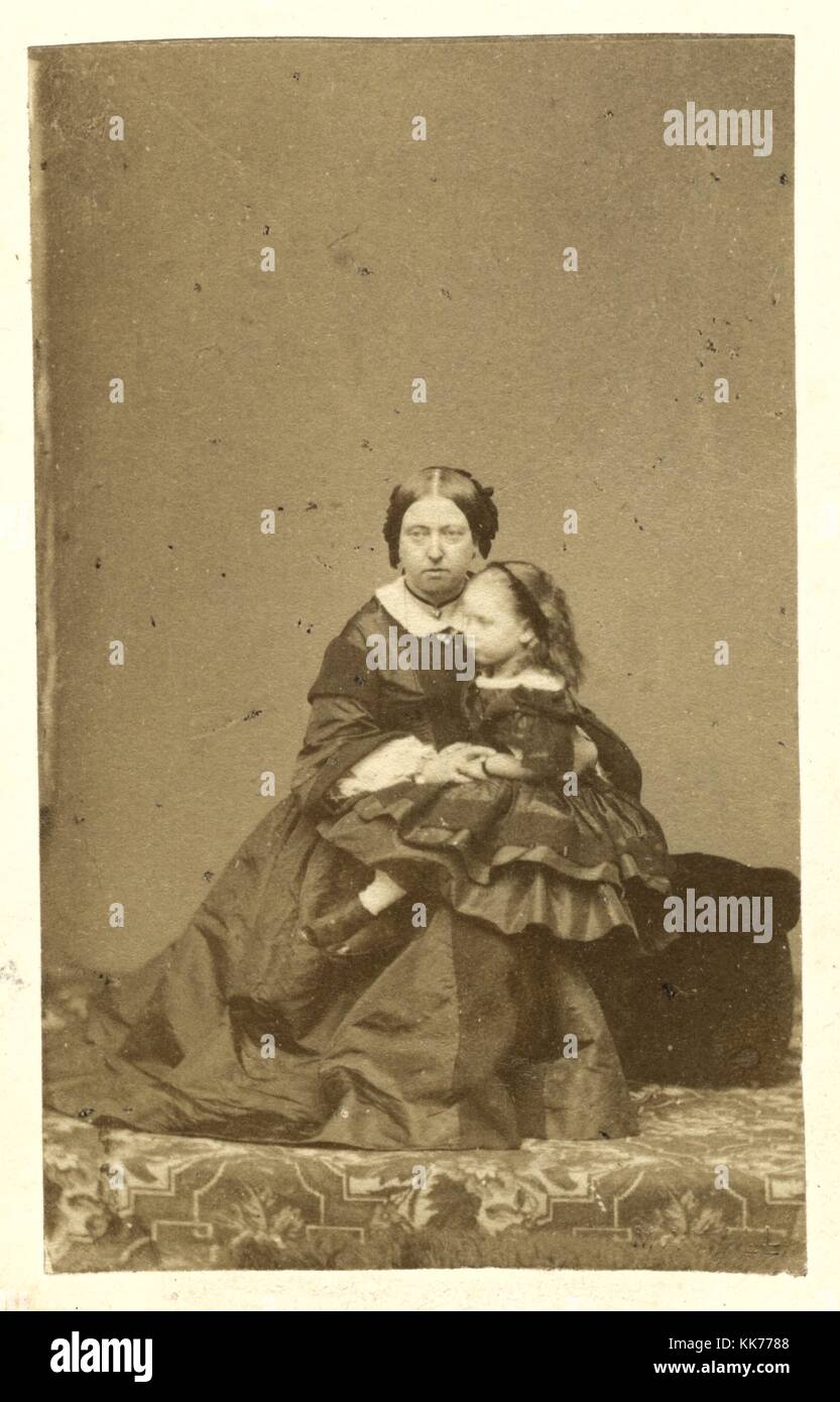 Königin Victoria und Prinzessin Beatrice, 1862 von John Mayall Stockfoto