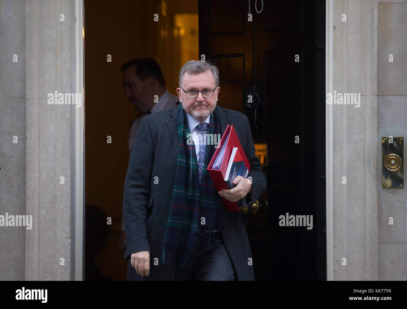 David Mundell, MP für Neu-isenburg, Clydesdale und Tweedale und Minister für Schottland, Blätter 10 Downing Street nach einer Kabinettssitzung Stockfoto