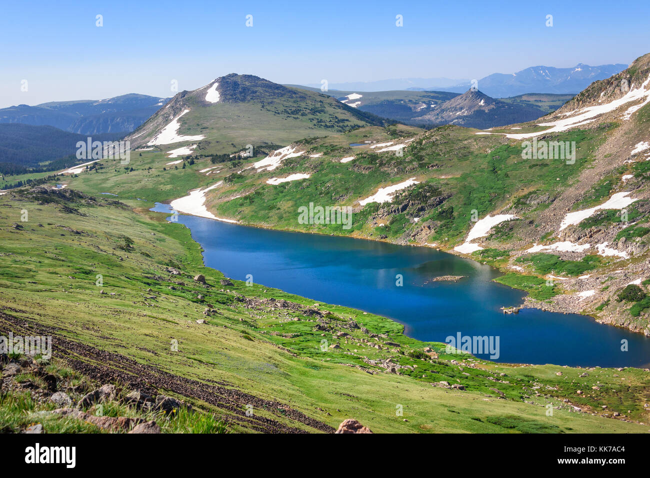 Beartooth Pass - Gardner See. Gipfel der beartooth Mountains, Shoshone National Forest, Wyoming, USA. Stockfoto