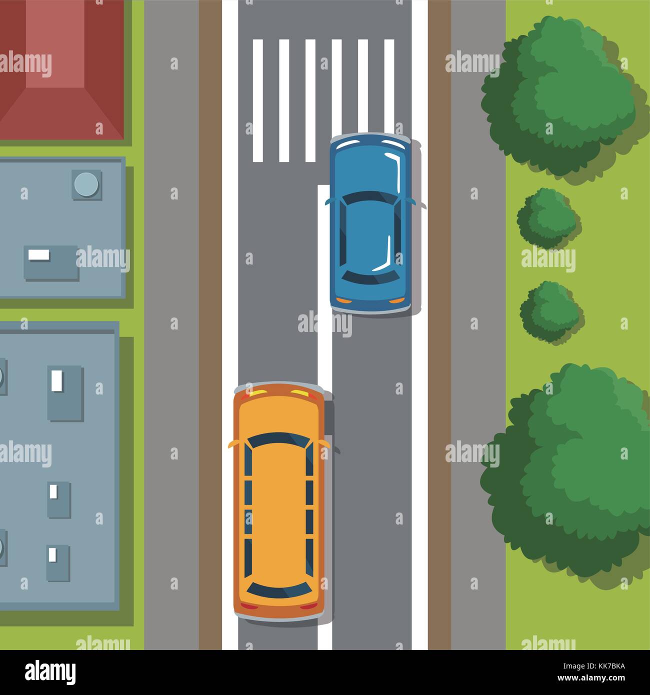 Autobahnen Draufsicht Cartoon Stock Vektorgrafik Alamy