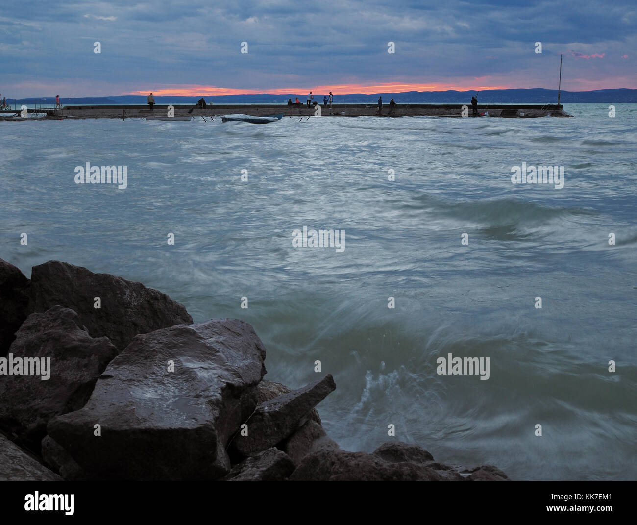 Plattensee in der Nähe von Siofok, Ungarn Stockfoto