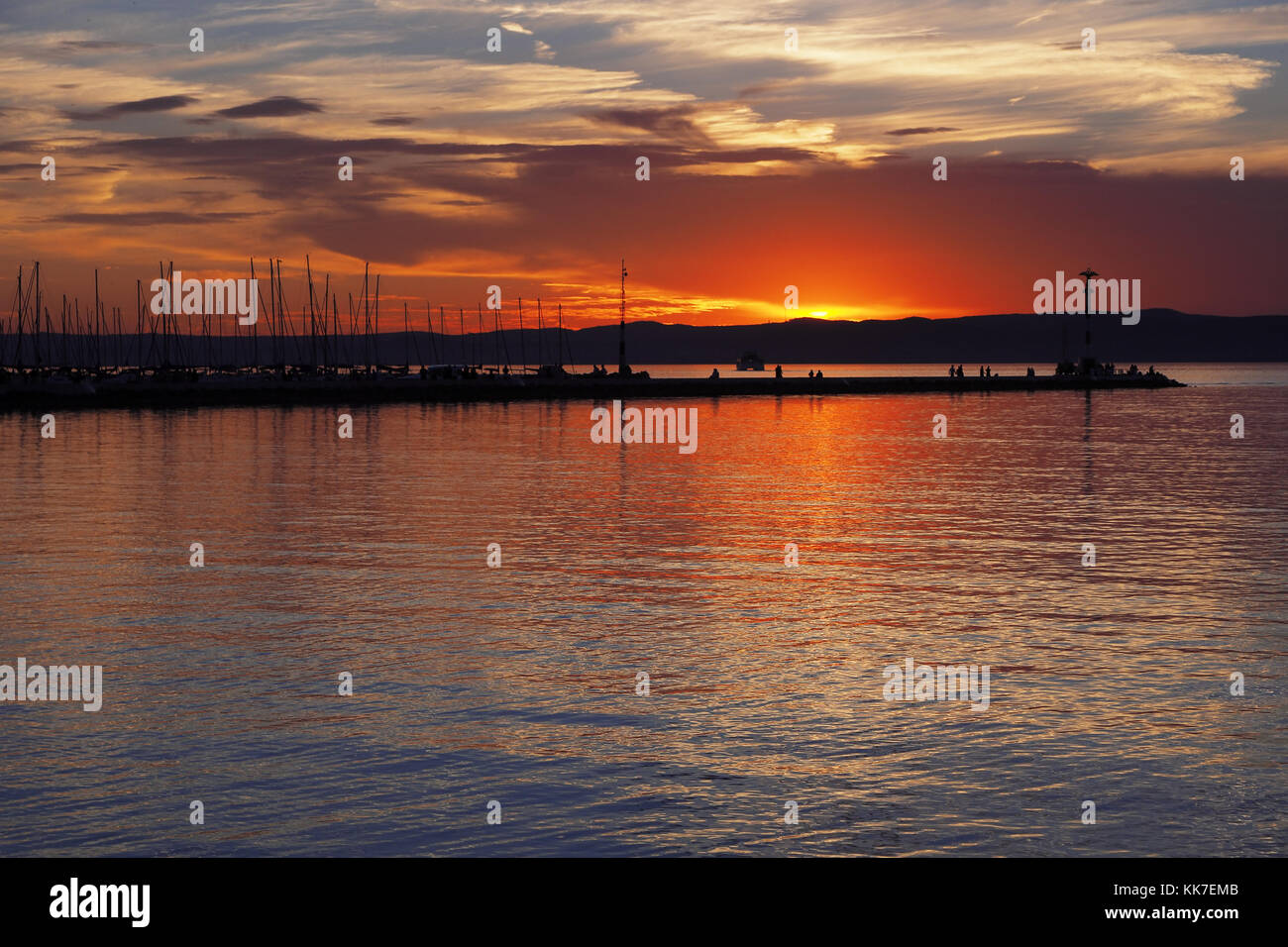 Plattensee in der Nähe von Siofok, Ungarn Stockfoto