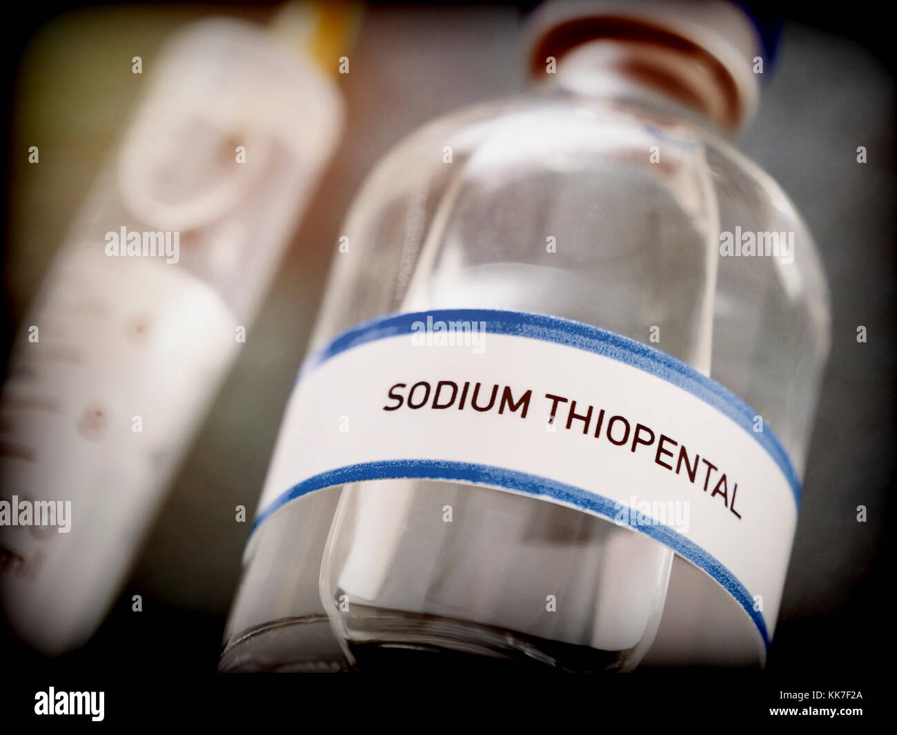 Durchstechflasche mit Natrium thiopental für Euthanasie und tödliche inyecion in einem Krankenhaus verwendet werden Stockfoto