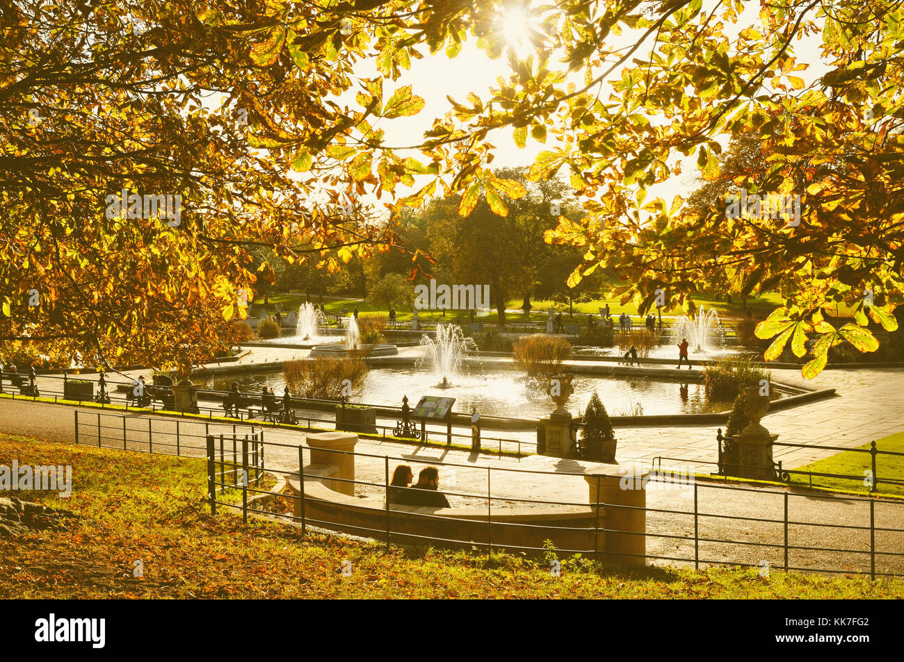 Die italienischen Gärten - Kensington Gardens, London, England, Großbritannien Stockfoto