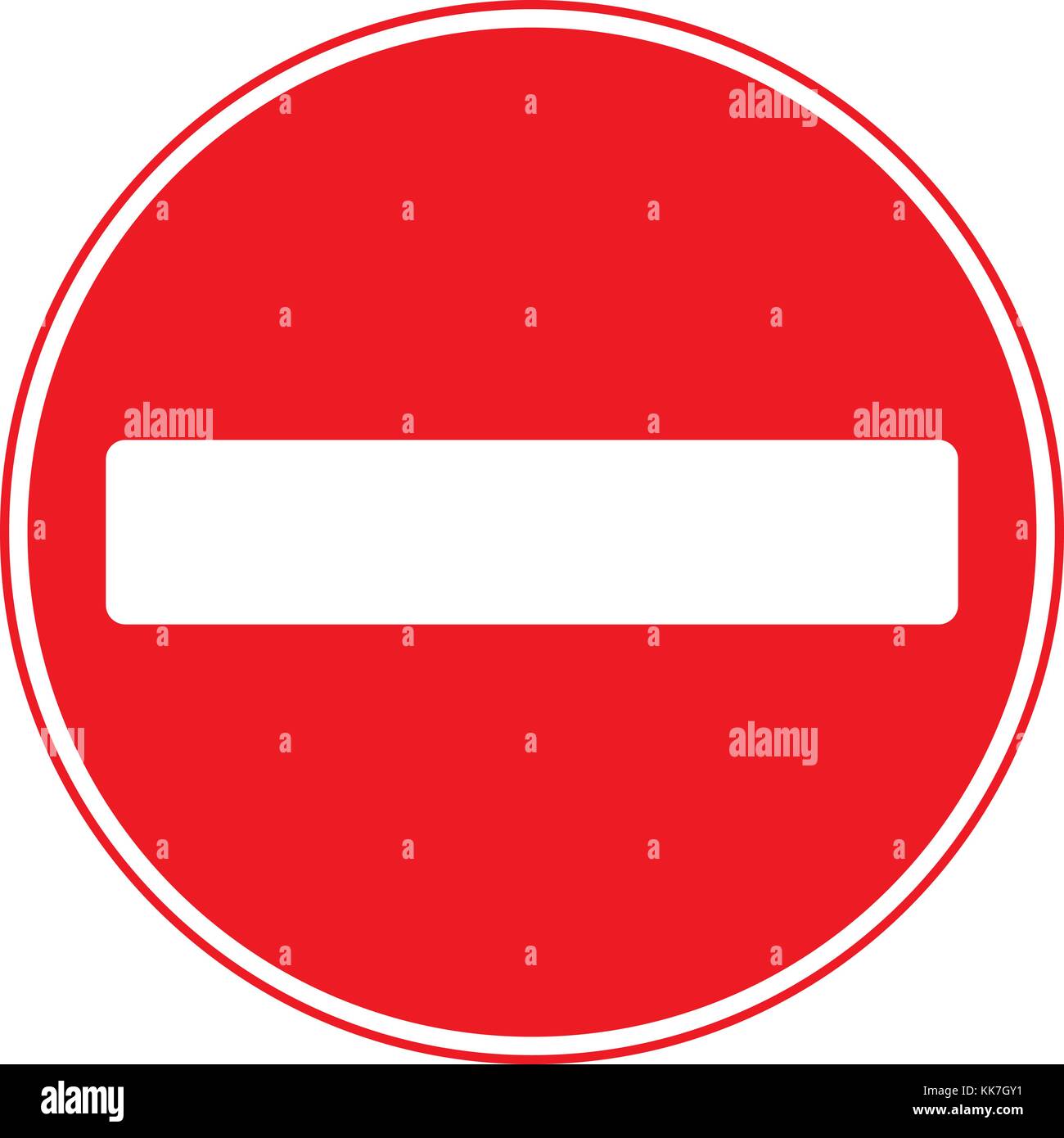 Keinen Eintrag Verkehrsschild, isoliert auf die weiße, Illustration Vektor Stock Vektor