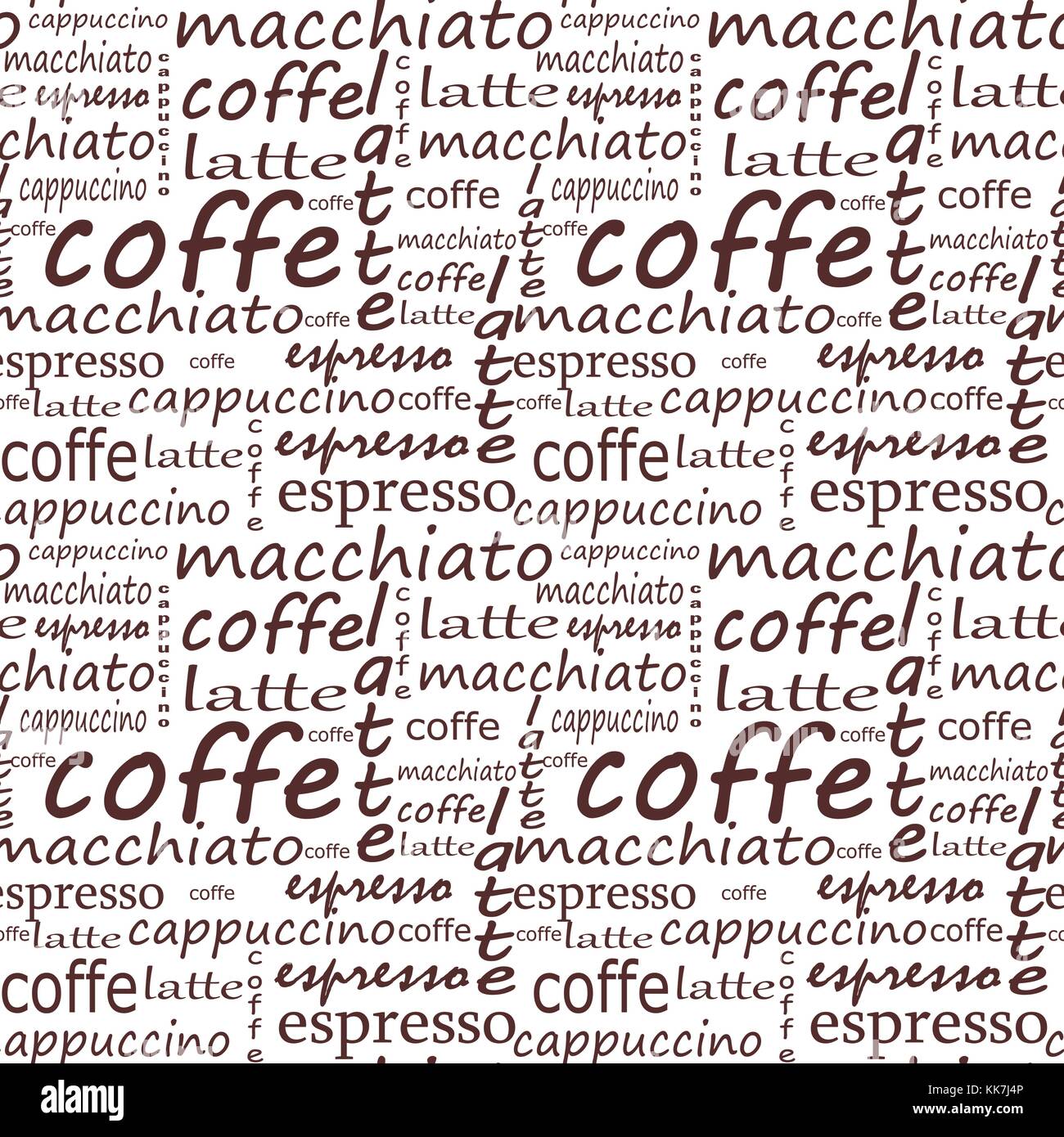 Nahtlose Hintergrund. Satz von Kaffee. Vorlage und Konzept für Caf Stock Vektor