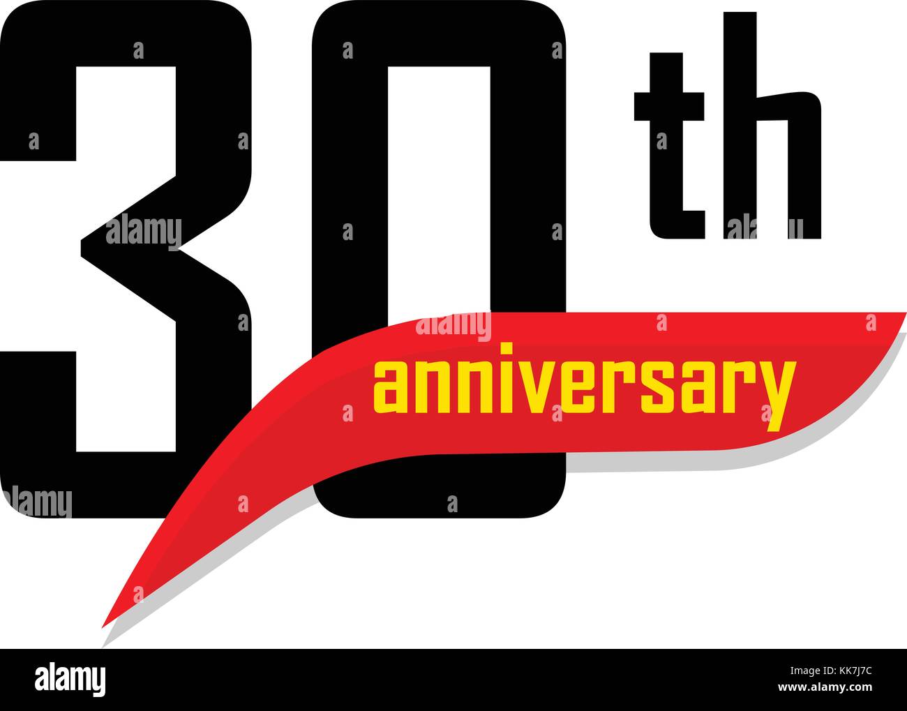 Jahrestag Zeichen gesetzt, schwarze Zahlen mit roten abstrakte arc Ribbon, Geburtstag Vector Logo, business Feier. Stock Vektor