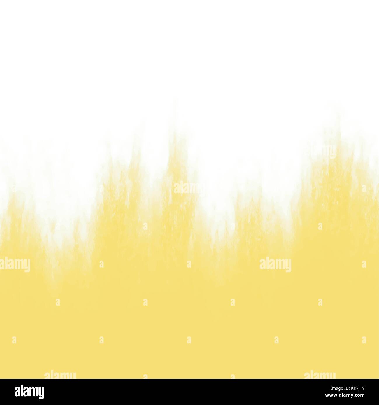 Gelbe abstraktes Aquarell Muster mit Fransen Grenzen auf weißem Hintergrund, Vector Illustration Stock Vektor