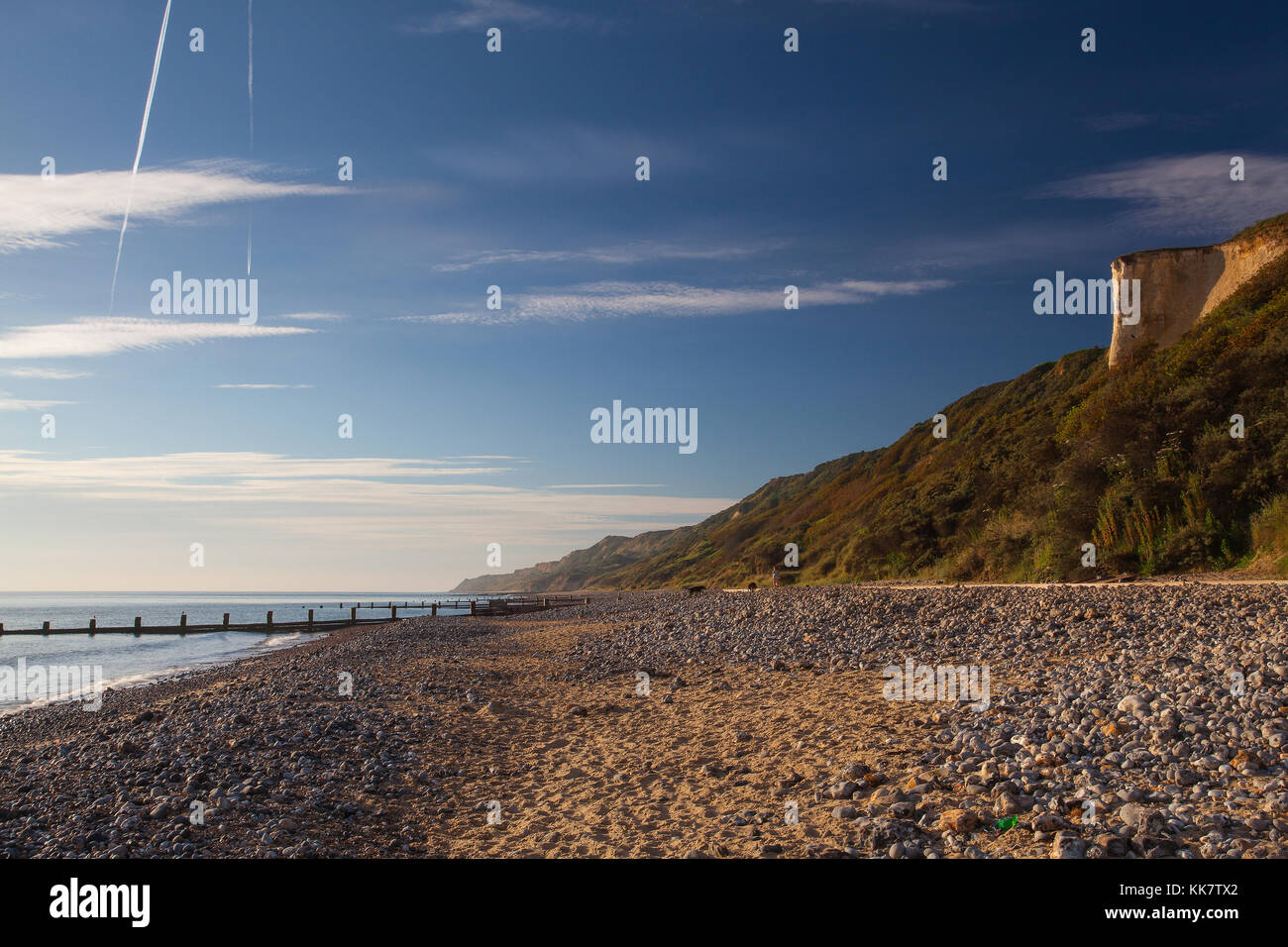 Auf der leeren Strand in Cromer, Norfolk, Großbritannien Stockfoto