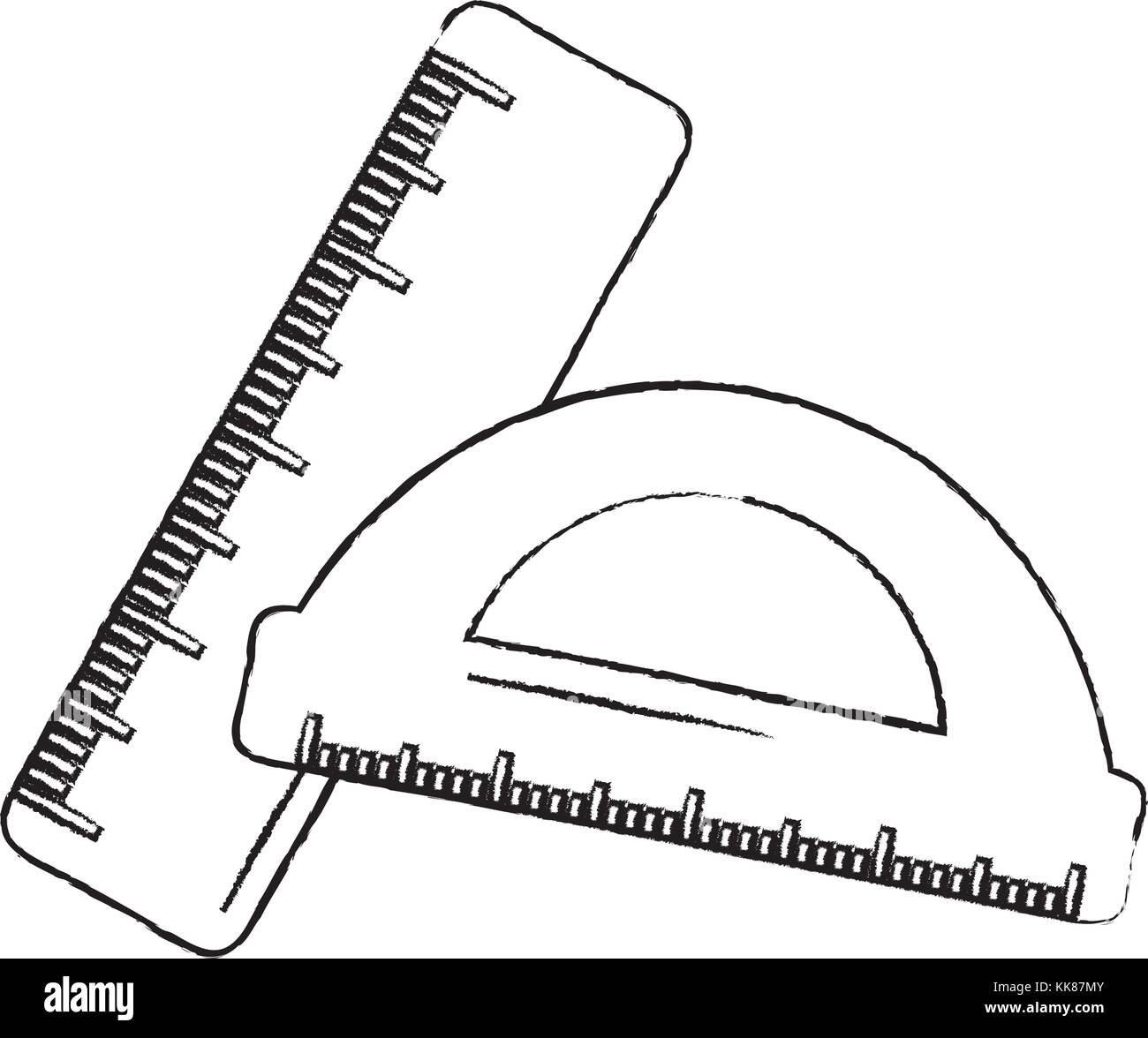 Lineale Schulmaterial icon image Stock Vektor