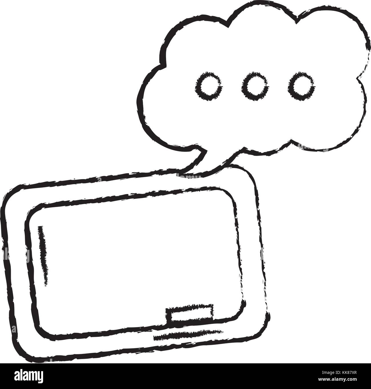 Schiefertafel und Sprechblase Schulmaterial icon image Stock Vektor