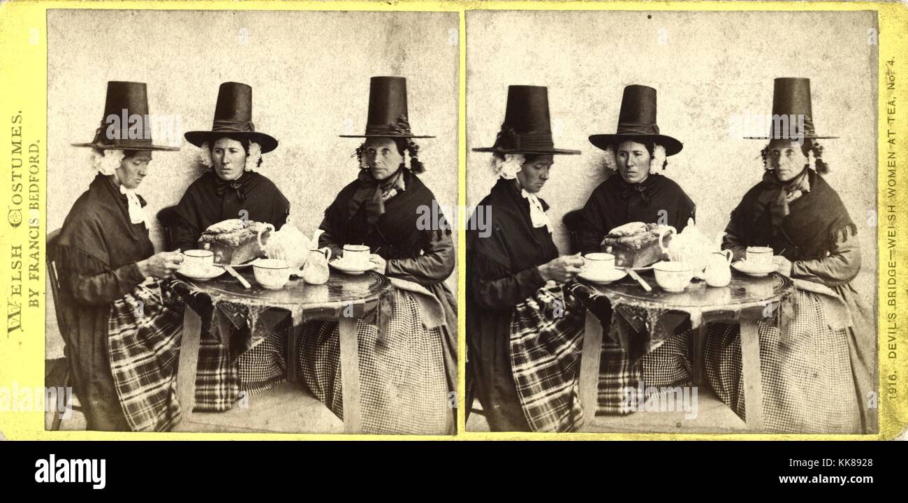 Walisische Frauen bei Tee, Devil's Bridge, ca. 1860 von Francis Bedford Stockfoto