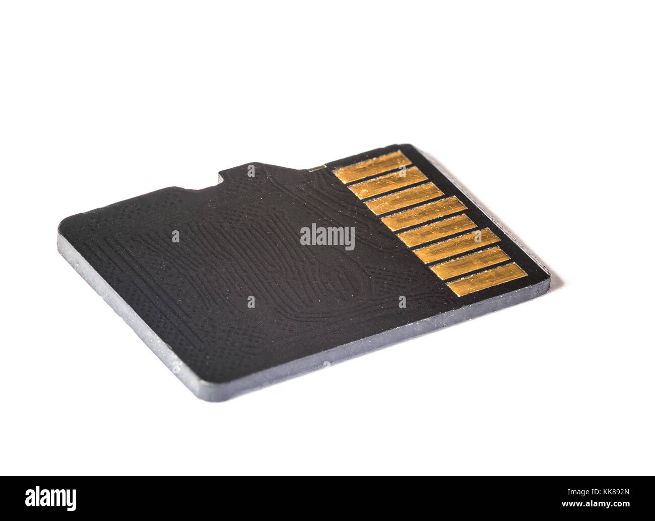 Super scharfe und detaillierte microsd-Makro Nahaufnahme, reinem weißem Hintergrund Stockfoto